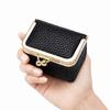 Genuine Leather Kiss Lock Coin Purse Solid Color Small Item Bag Leather Jewelry Bag  Earrings