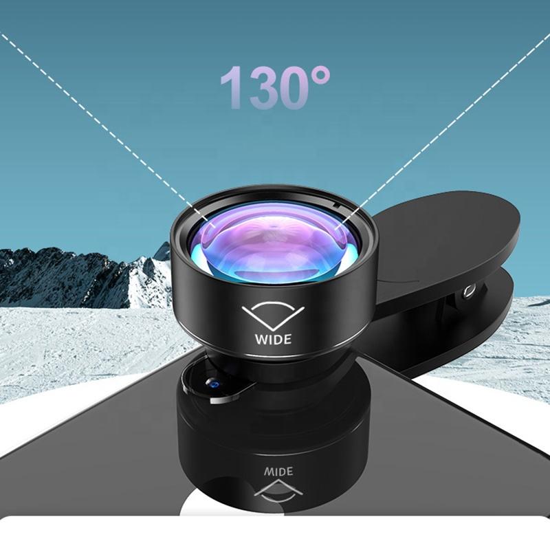 Cell Phone 130 Wide Angle Lens, 15x Macro Lens,  195 Fisheye Lens  3in1 Cell Phone Camera Lens