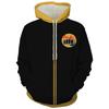 Cobra Kai Fist Logo Zip Up Hoodie, Black Yellow Contrast Hooded Jacket Casual Karate Kid Outerwear