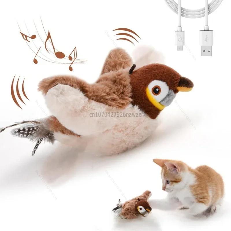 Interactive Toys Clapping Birds Cat Toys Touch Activation Nourishing Catnip Toys for Cats Bird Calls Interactive Toy for Cats