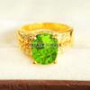 Peridot Oval Cut With 925 Sterling Silver Gold Plated Ring For Men's #B459 JL375683892010