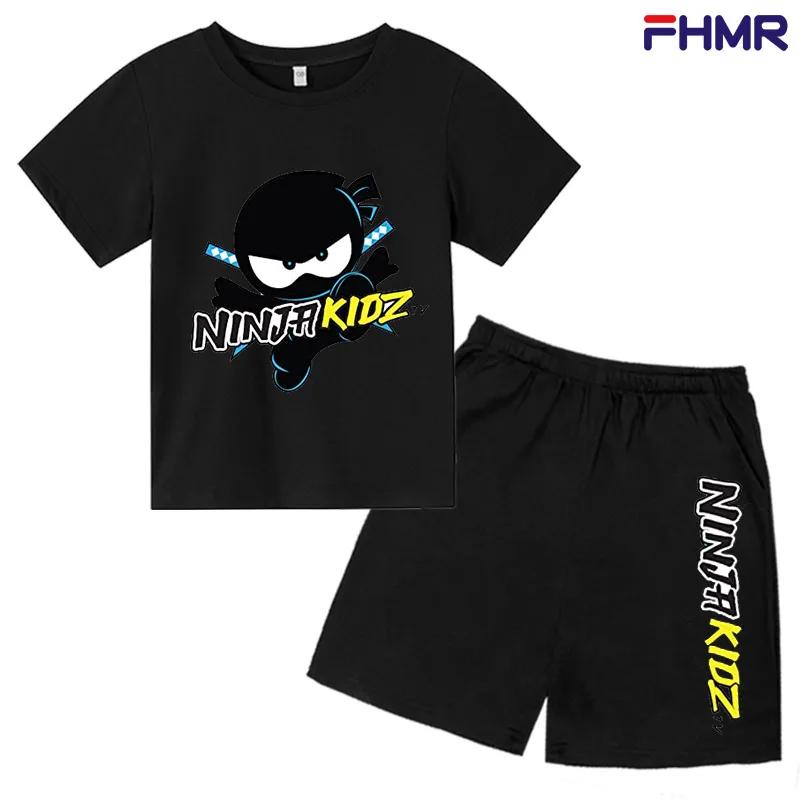 Summer Kids Ninjago T-shirt Set Boys' Clothing  Leisure Cotton PikachuShort Sleeve Preschool 3-12 Girls' Cartoon Animal Print