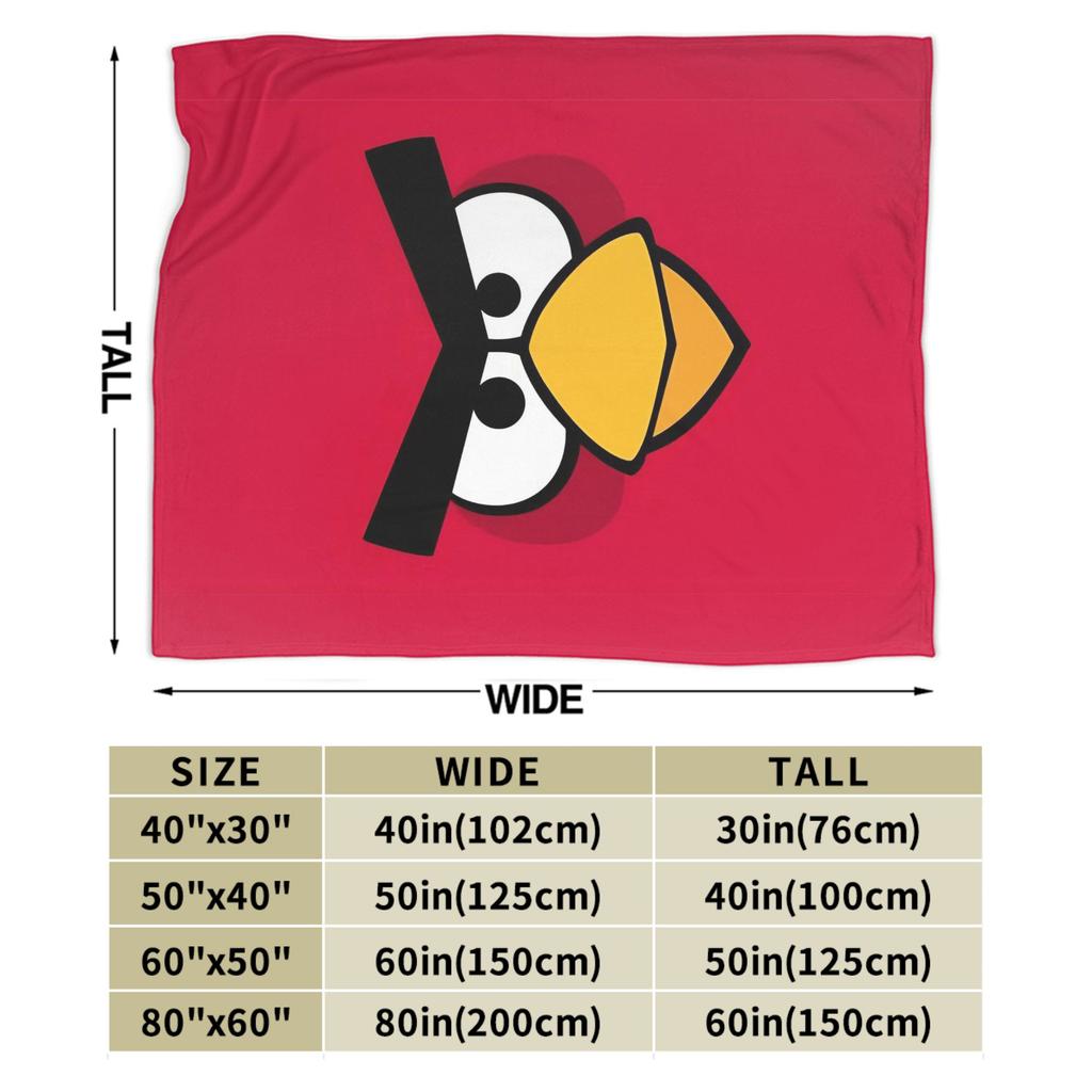 A-Angry Anime B-Birds Games Red Fleece Throw Blankets Blanket for Bedding Car Super Warm Bedspread,