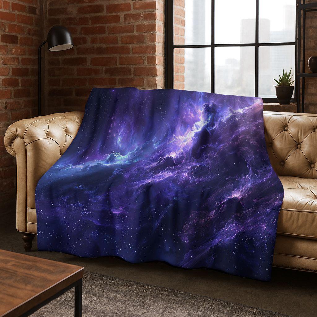 Dreamy Galaxy Universe Space Stars Black Hole Earth Flannel Blanket,Cozy Soft Throw Blanket for Home Bedroom Bed Sofa Cover Gift