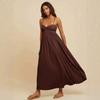 Summer New A-shaped Dress Beach Vacation Bohemian Low Chest Sexy Suspender Dress