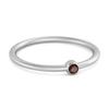 Garnet Round Minimalist Bezel Set Ring -925 Sterling Silver