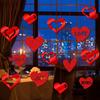 16 Stück Valentinstag Rotes Herz Hängedeko Herzen Ornament für Romantische Heimparty Tür Fenster Wand Hochzeitsjubiläumsgeschenke