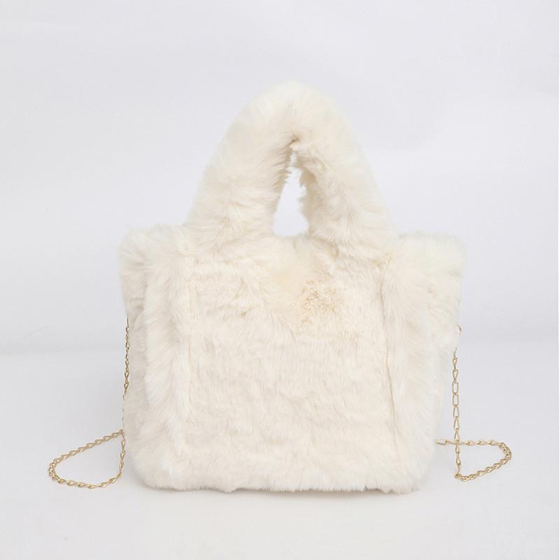 Ielgy Autumn Winter Plush Bag Tote Bag Fashion Chain Shoulder Messenger Plush Bag