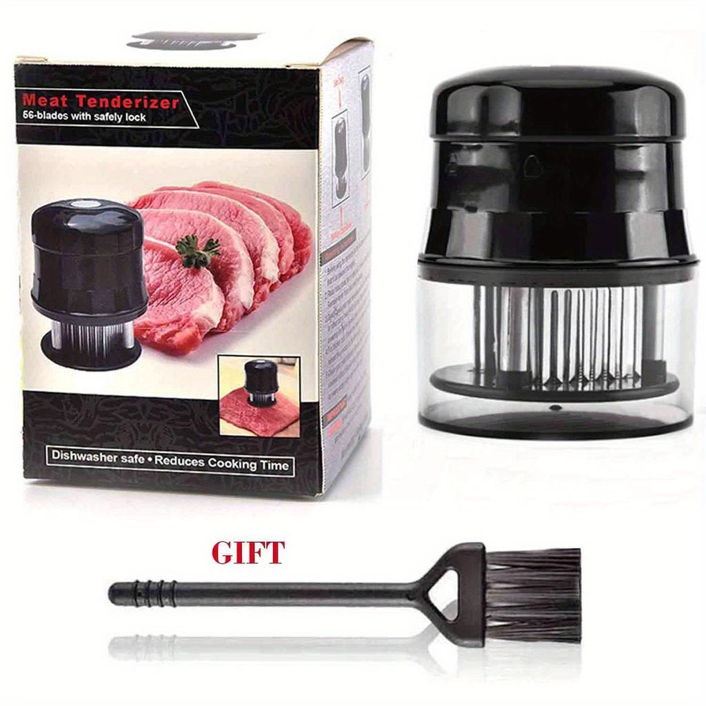 56 Needle Stainless Steel Meat Tenderizer , Heavy Duty Black Plastic Handle for Steak, Beef, Fish, Poultry ,Breaks Down Muscle Fibers