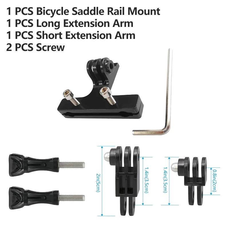 Bicycle Saddle Rail Mount Aluminum Bike Seat Mount for GoPro Hero 12 11 10 9 8 7 5 AKASO DJI OSMO Action Cameras Accessories