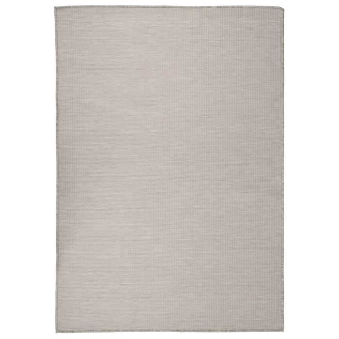 VidaXL Tapis à tissage plat d'extérieur 160x230 cm Taupe
