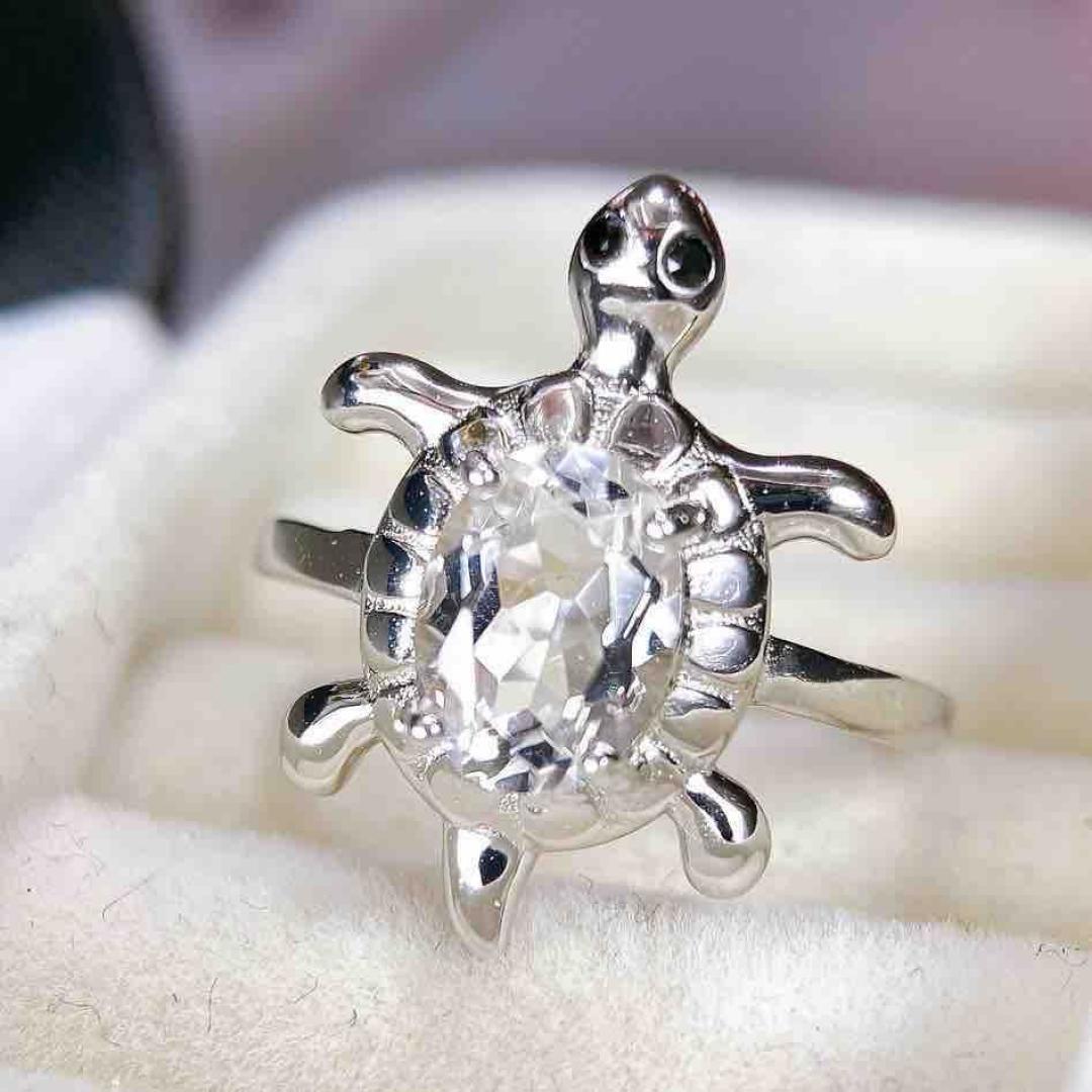 Женское кольцо из серебра S925 с инкрустированными белыми кристаллами Open and Adjustable