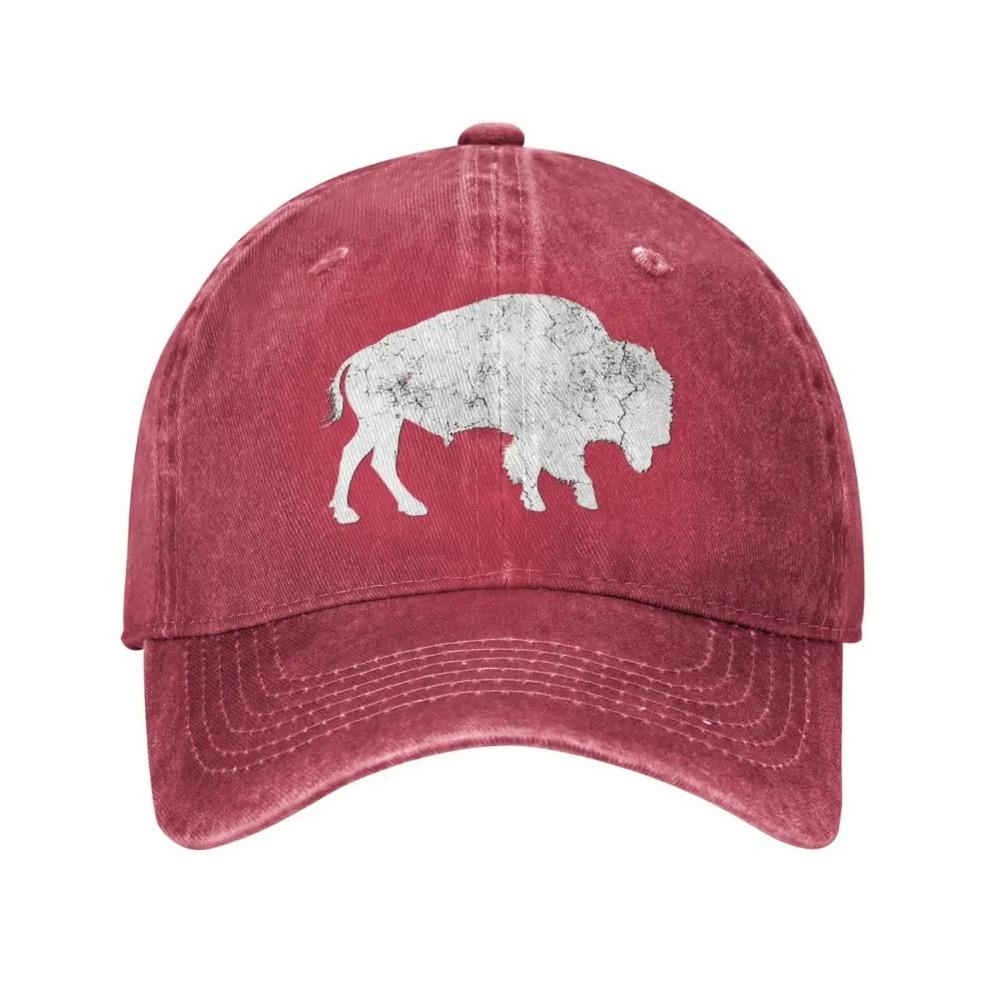 Bison Animal Lover Gifts Cowboy Hat Trucker Hat Baseball Hat Snapback Golf Hat Summer Hats Distresseded Buffalo Vintage