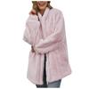Damen-Herbst/Winter-Mode, einfarbig, lockerer Fleece-Mantel in mittlerer Länge, warmer Fleece-Mantel