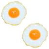 Fried Egg Simulation Food Lifelike Fried Egg Food Realistic Food Fried Poached Home Window Sketch Fake Food Kids Pretend Play 2-Piece Sample, Model,