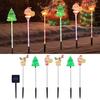 Solar Christmas Stake Lights Santa Lawn Decor for Yard Waterproof Outdoor Holiday Pathway Lights Easy Installation Garden Wall Crack Lighting