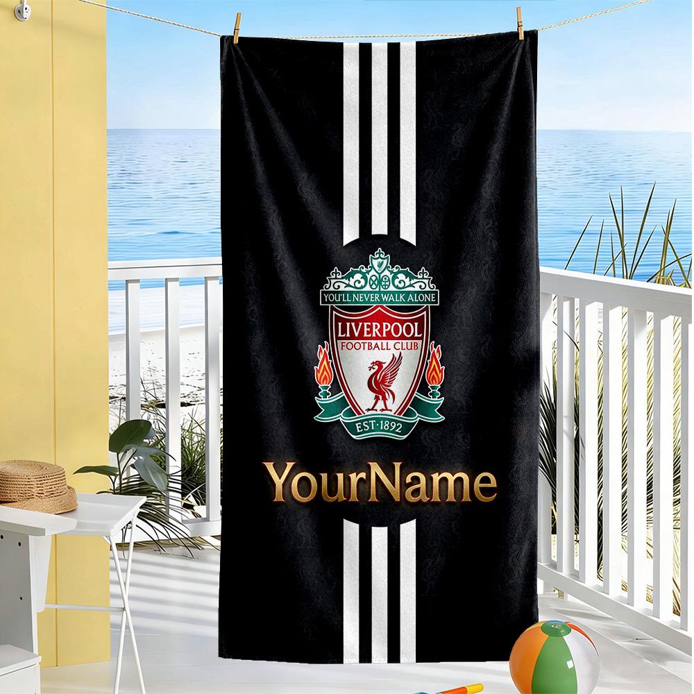 Liverpool Customize Your Name Beach Towel Soft Durable Quick-Dry Perfect for Traveling Yoga Camping and Swimming