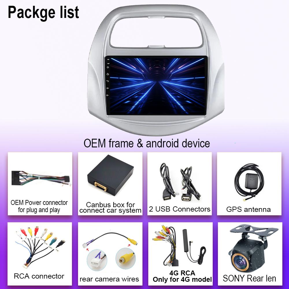 For Chevrolet Spark Baic Beat Daewoo Matiz 2018 - 2022 Android 14 Auto Radio Multimedia Video Player GPS Navigation Carplay DVD