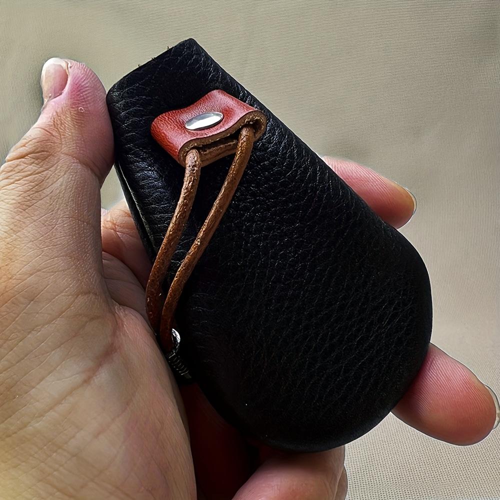 Leather Earphone & Coin Wallet, Minimalist Small Purse, Durable Casual Everyday Carry