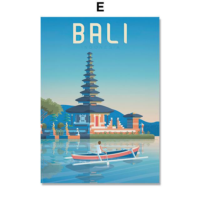 World Famous Landmark Building Illustration Nordic Art Wall Posters And Prints Canvas Painting Pictures For Living Room Decor