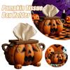 Gruselige Halloween-Kürbis-Taschentuchbox mit Augen Kürbis-Toilettenpapierhalter für Schlafzimmer Küche Halloween-Dekoration