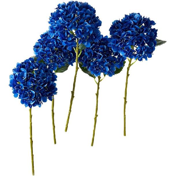 PARTY JOY 12PCS 15.4In Artificial Hydrangea Silk Flowers Bouquet Faux Hydrangea Stems for Wedding Centerpieces Home Decor (White,12pcs)