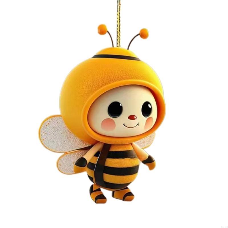 62KD Bees Ornament,Car Mirrorr Hangings Decorations Acrylic Car Rear View Mirrorr Hold
