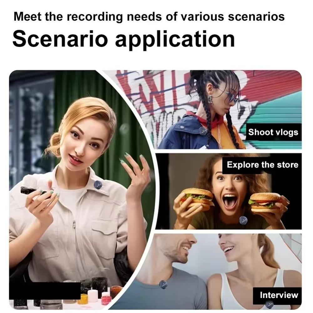 Magnetic Lavalier Microphone Plug and Play Mini Microphone Durable Wireless Microphone Interview