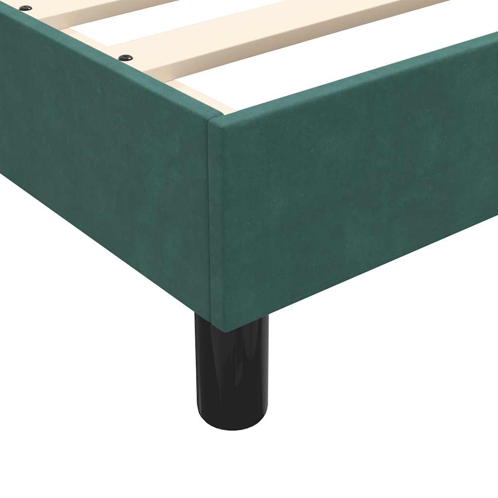 Box Spring Bed with Mattress Dark Green 180x220 cm Velvet