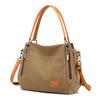 Retro Canvas Women's Crossbody Handbag - Casual Solid Color Shoulder Bag for Students