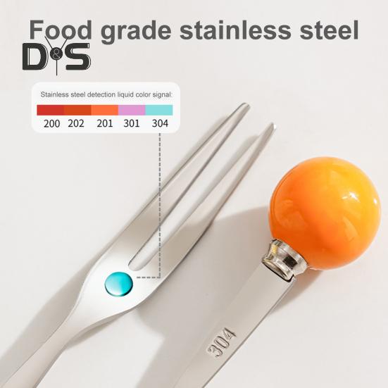 Fruit Fork Dessert Fork Set with Storage Jar Easy To Clean Stainless Steel Creative Cute Forks Cutlery Set Table Ornament