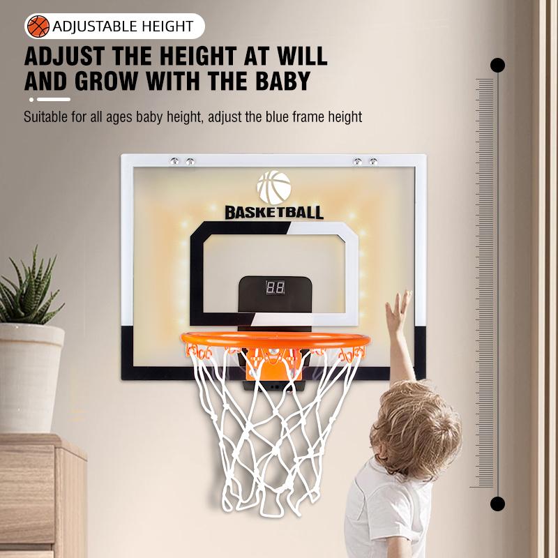 Outdoor Basketball Children's Hole Free Hanging Wall Electronic Scoring Basketball Board Shooting Game Toy Sports Games Gifts