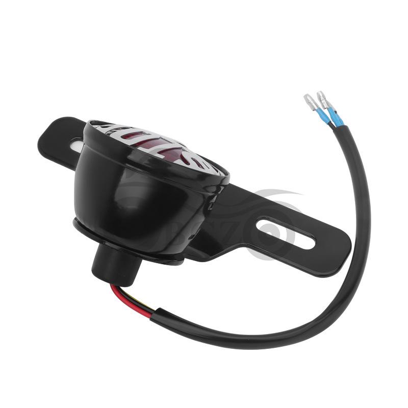 Retro Round Motorcycle Brake Light - Cafe Racer Rear Metal STOP Taillight