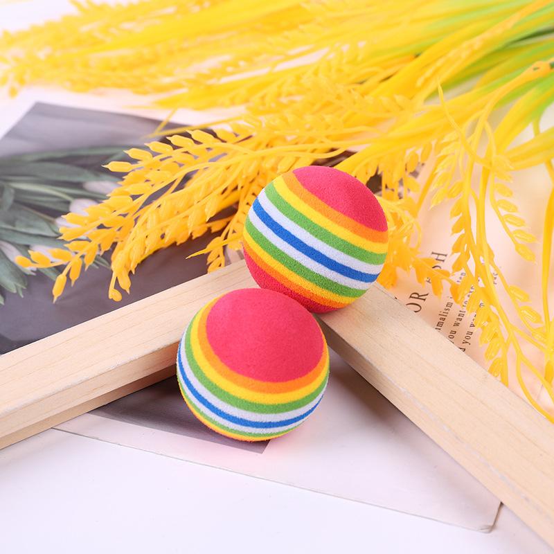 New Pet Toy Large Rainbow Ball Biting Rubber Ball Cats Interactive Supplies