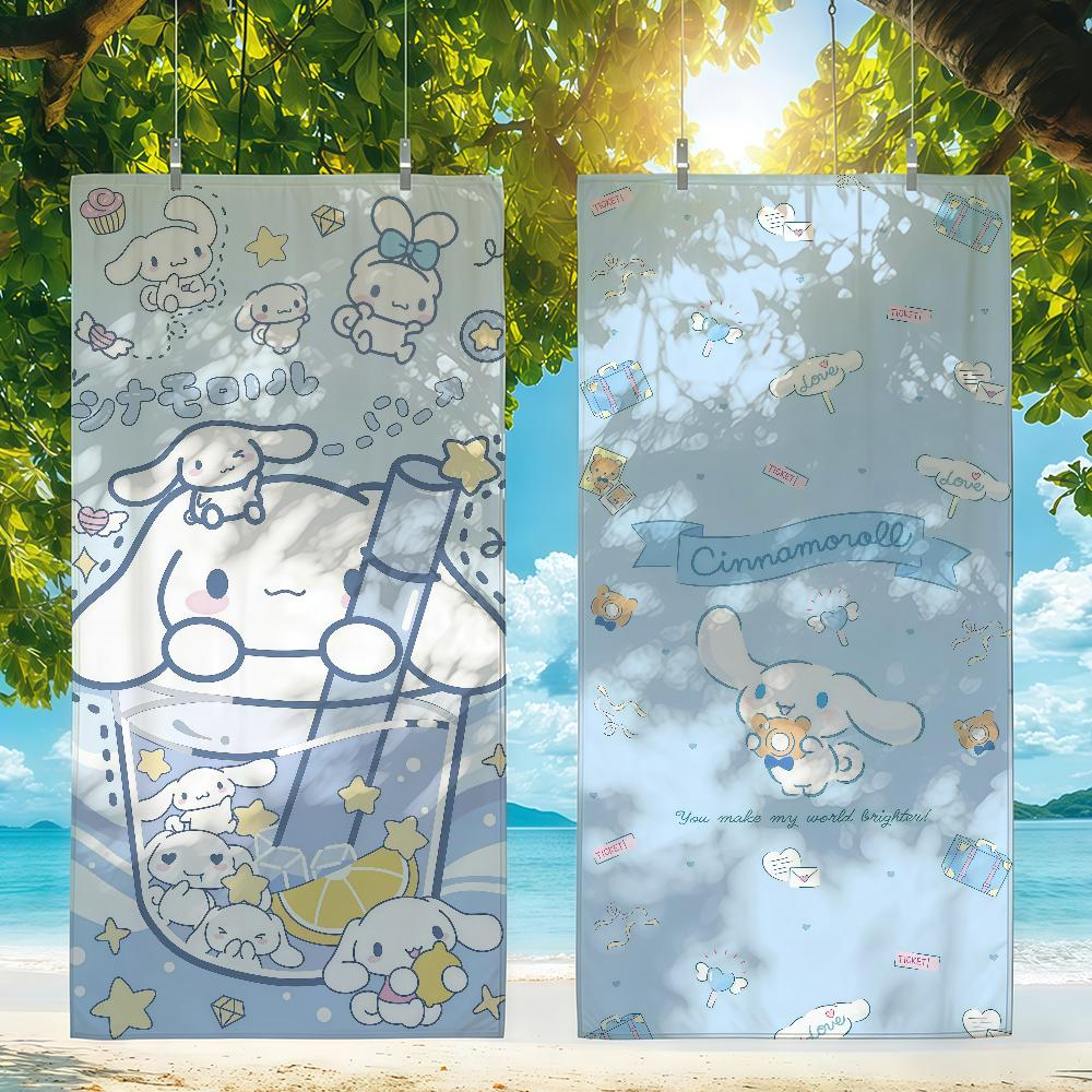 Sa C-Cinnamoroll cute Towel Quick Drying Beach Towels Are Suitable For Swimming Pools Camping Yoga And The Gym