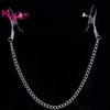 Mizz Zee Chained Couple Sharing Sex Toys Nipple Clamps Precision Tweezers Tease Metal Adult Game
