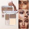 Three-dimensional Facial Four-color Highlight Contour Palette,matte Long-lasting Brightening Three-dimensional Contour Cosmetics