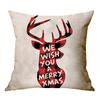 Christmas Decoration Cushion Cover Cartoon Elk Santa Cushion Cover Christmas Pillow Case Linen Decoration Pillow Home Decoration