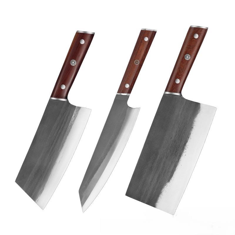 Handgeschmiedete Scharfe Fleischschneidemesser Fischslicer Gemüse Schneider Edelstahl Metzger Hackbeil Messer Massivholzgriff