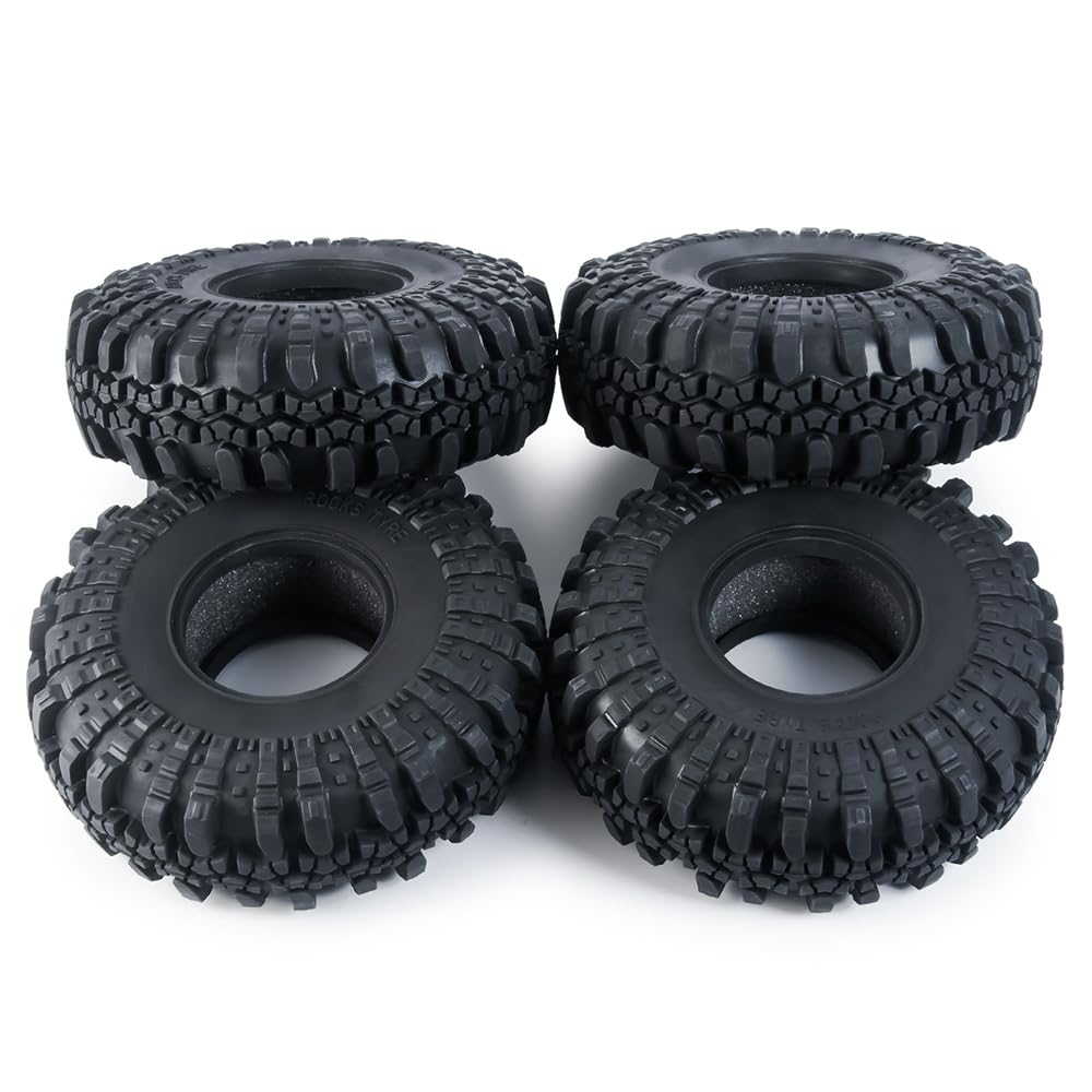 TRZX 2.2" Rubber Tires, 137mm, for 1/10 Scale Axial SCX10 90047, TRX4 Wraith 90053 90048, RBX10 AXI03005 RC Crawler Cars (4 Pieces)