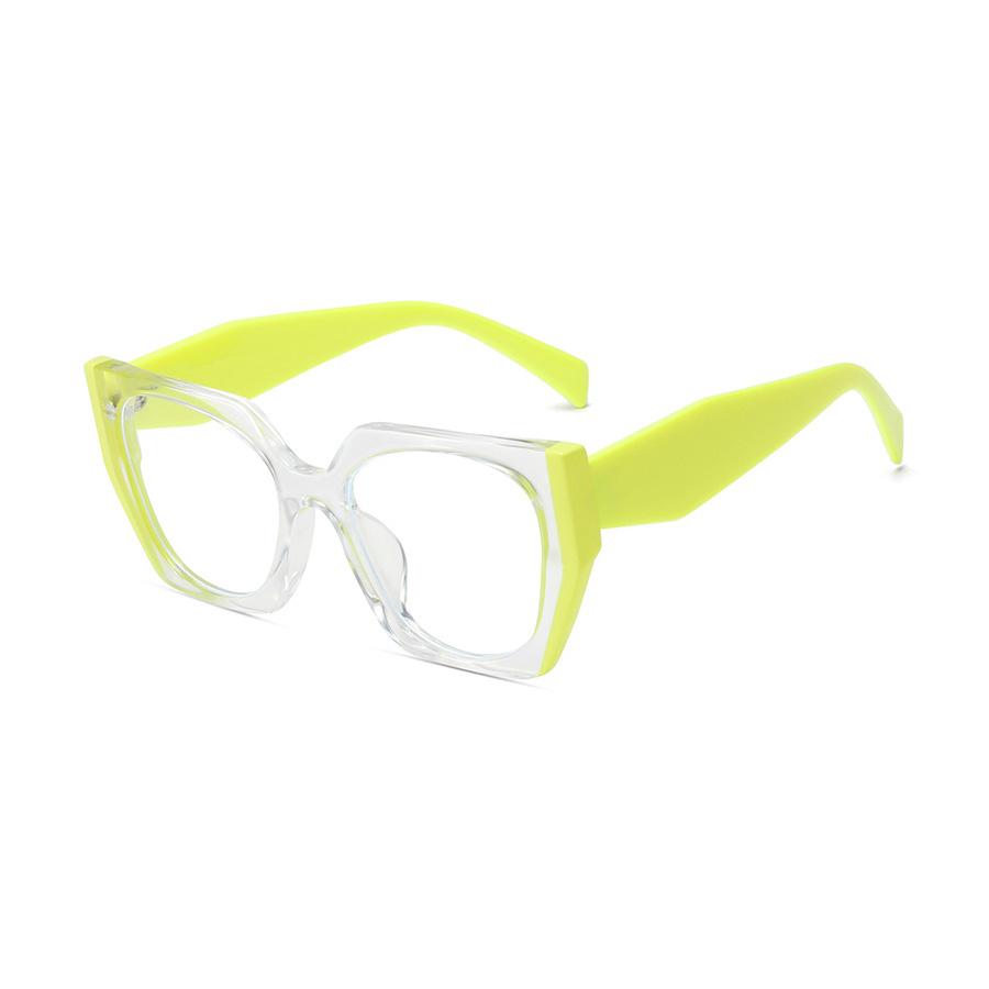 Retro Polygon Cat Eye SunGlasses Frame Women Fashion Double Color Clear Eyewear Men Optical Frame