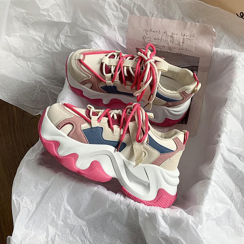 Spring Autumn New Women's Luxury Sneakers Thick Soled Height Increasing Running Shoes for Youth Fashion Versatile Casual Shoes
