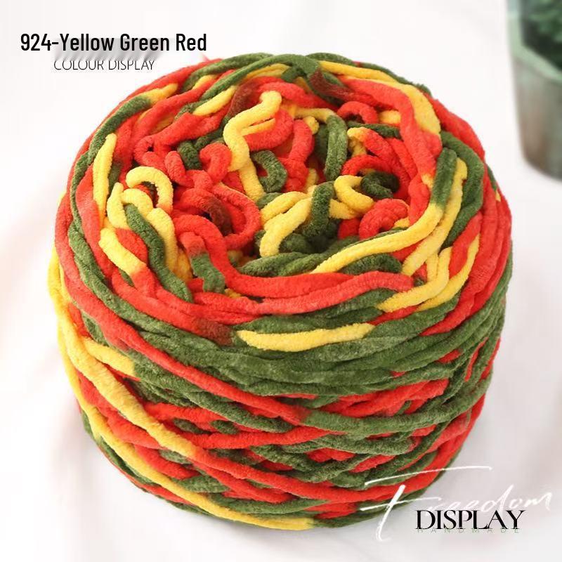 New 3.8 Liang Colored Ice Yarn: Thick Single-Strand for Crochet - Ideal for Shoes, Slippers, Scarves, and Seat Cushions.