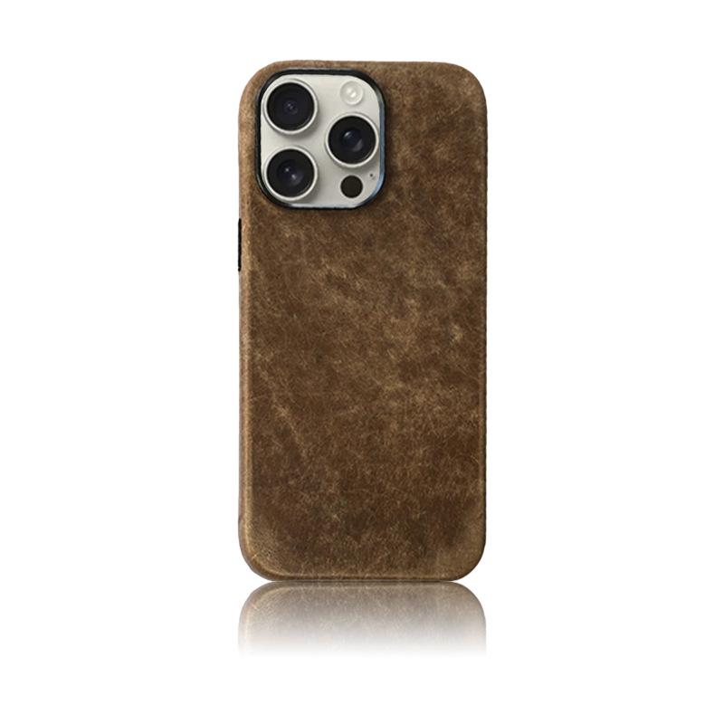 PUEBLO Vintage Leather MagSafe Drop-Proof Case for iPhone 16 Pro Max