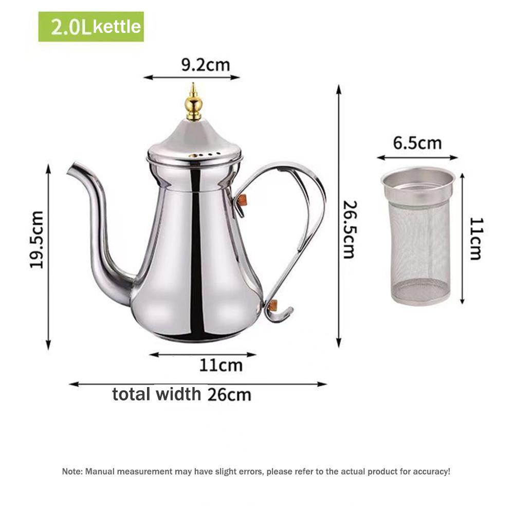 Stainless Steel Tea Kettle with Strainer, Home Hotel Heating Kettle for Brewing Tea, Induction Cooker Teapot, 1.5L/2.0L