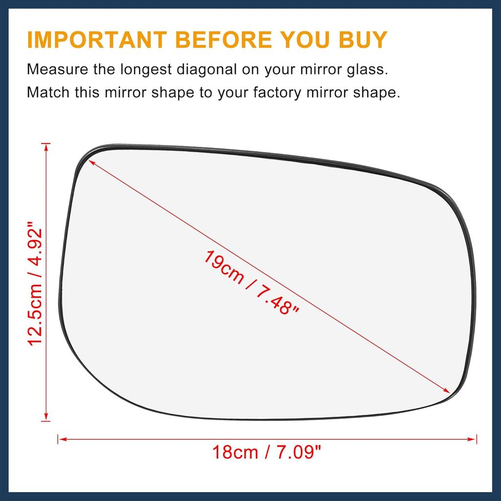 for Toyota Yaris 2006-2012 for Scion XD 2008-2014 Car Rearview Passenger Right Side Non-Heated Mirror Glass with Backing Plate 879080D210