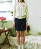Mollys Moment Pintuck Cotton Mini Skirt Navy
