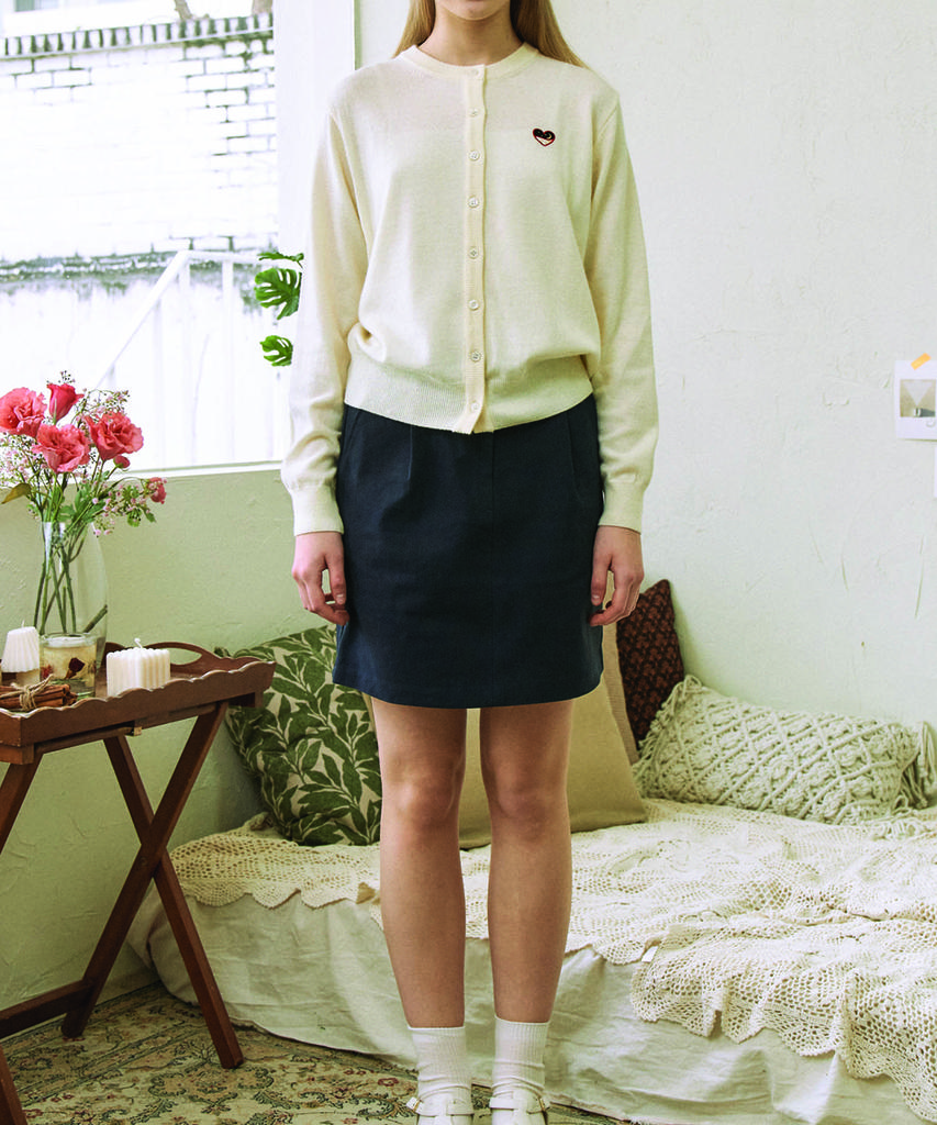 Mollys Moment Pintuck Cotton Mini Skirt Navy