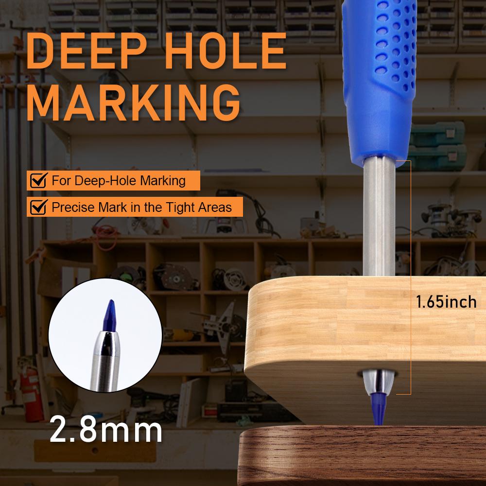 New 2.8mm Deep Hole Woodworking Marking Automatic Pencil Set With 50pcs Lead Refill, for Architectural Engineering Drawing Tools