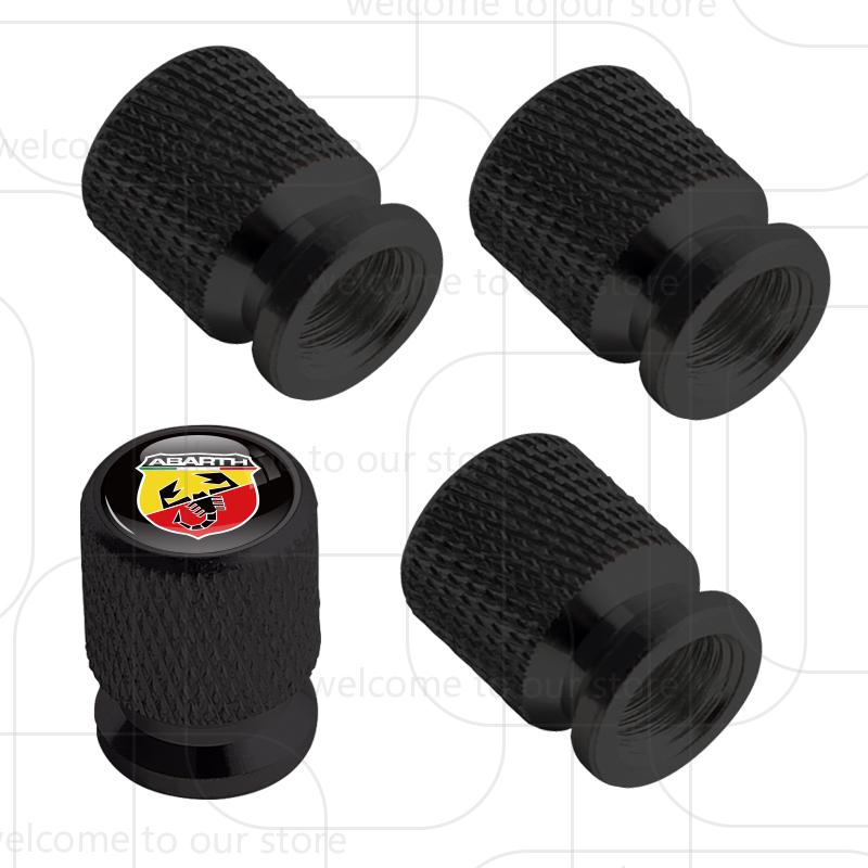 4Pcs Car Tire Valve Scorpion Emblem For Abarth 595 500 124 Spider Tipo Panda Bravo Aluminum Air Port Stem Cover Caps Dust Covers